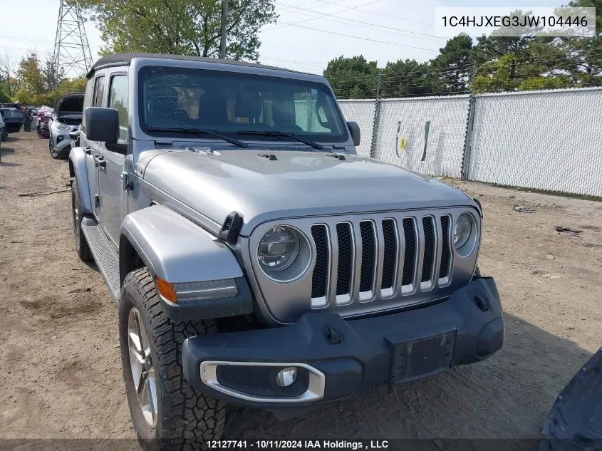 2018 Jeep Wrangler Unlimited Sahara VIN: 1C4HJXEG3JW104446 Lot: 12127741