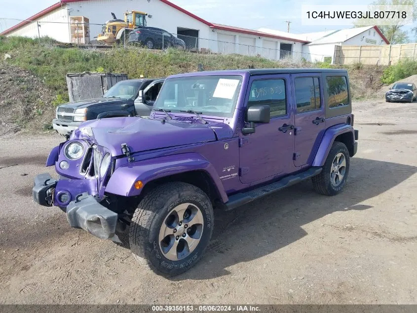 2018 Jeep Wrangler Jk Unlimited Sahara 4X4 VIN: 1C4HJWEG3JL807718 Lot: 39350153