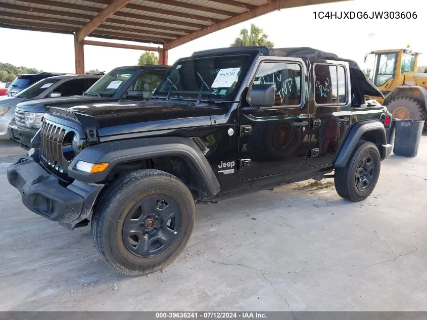 1C4HJXDG6JW303606 2018 Jeep Wrangler Unlimited Sport 4X4