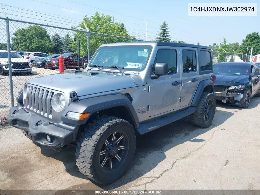 1C4HJXDNXJW302974 2018 Jeep Wrangler Unlimited Sport S 4X4