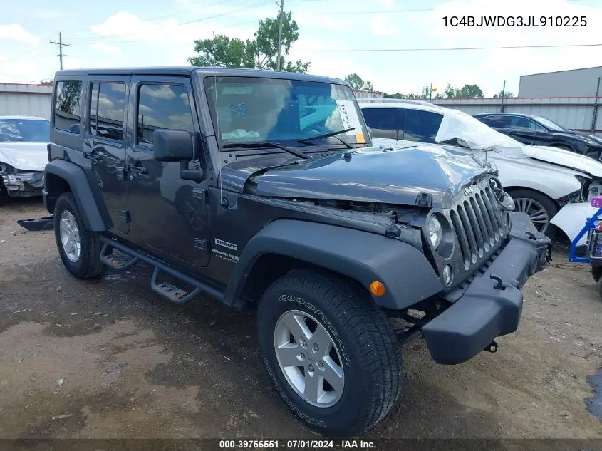 2018 Jeep Wrangler Jk Unlimited Sport S 4X4 VIN: 1C4BJWDG3JL910225 Lot: 39756551