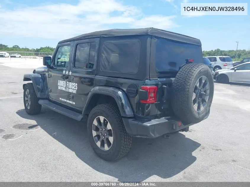 2018 Jeep Wrangler Unlimited Sahara 4X4 VIN: 1C4HJXEN0JW328496 Lot: 39766760