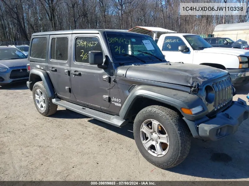 1C4HJXDG6JW110338 2018 Jeep Wrangler Unlimited Sport S 4X4