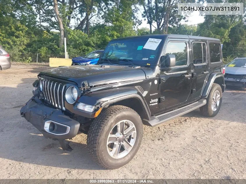 2018 Jeep Wrangler Unlimited Sahara VIN: 1C4HJXEG7JW311891 Lot: 39993963