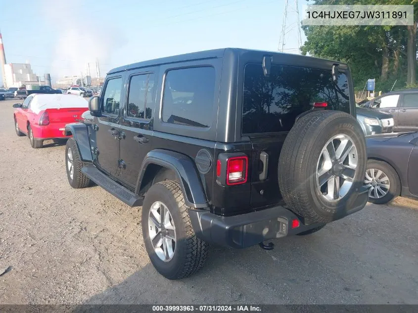 2018 Jeep Wrangler Unlimited Sahara VIN: 1C4HJXEG7JW311891 Lot: 39993963