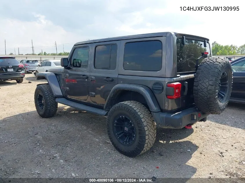 2018 Jeep Wrangler Unlimited Rubicon 4X4 VIN: 1C4HJXFG3JW130995 Lot: 40090106