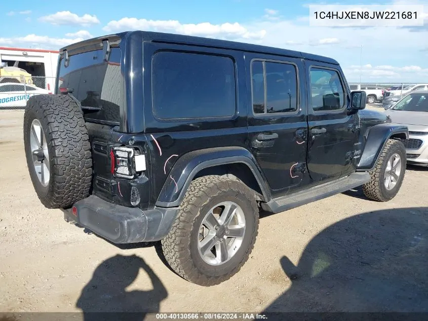 1C4HJXEN8JW221681 2018 Jeep Wrangler Unlimited Sahara 4X4