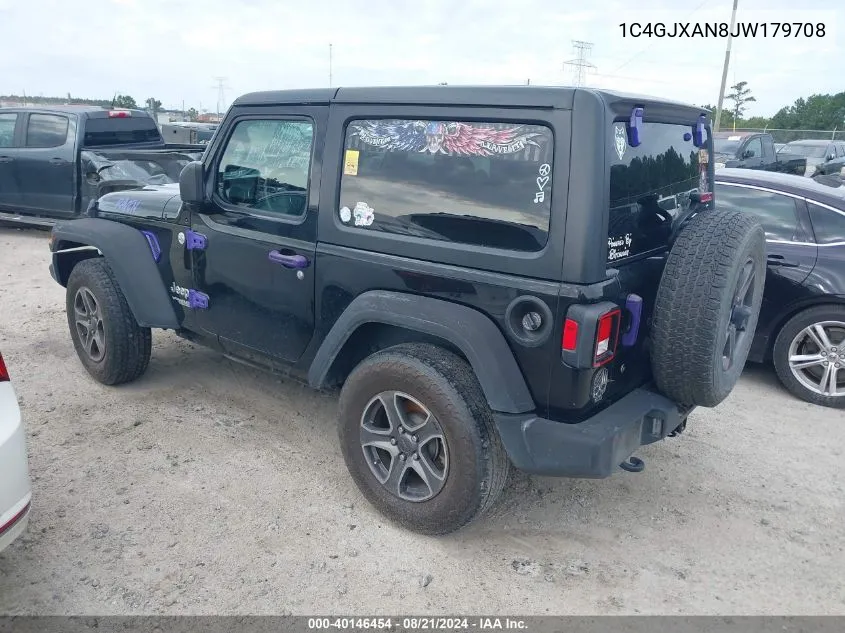 1C4GJXAN8JW179708 2018 Jeep Wrangler Sport