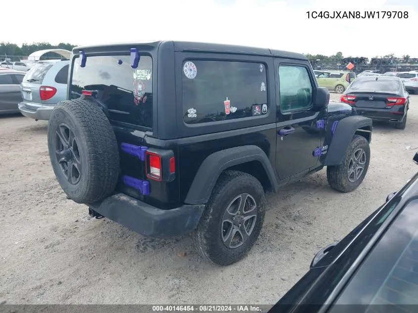 1C4GJXAN8JW179708 2018 Jeep Wrangler Sport