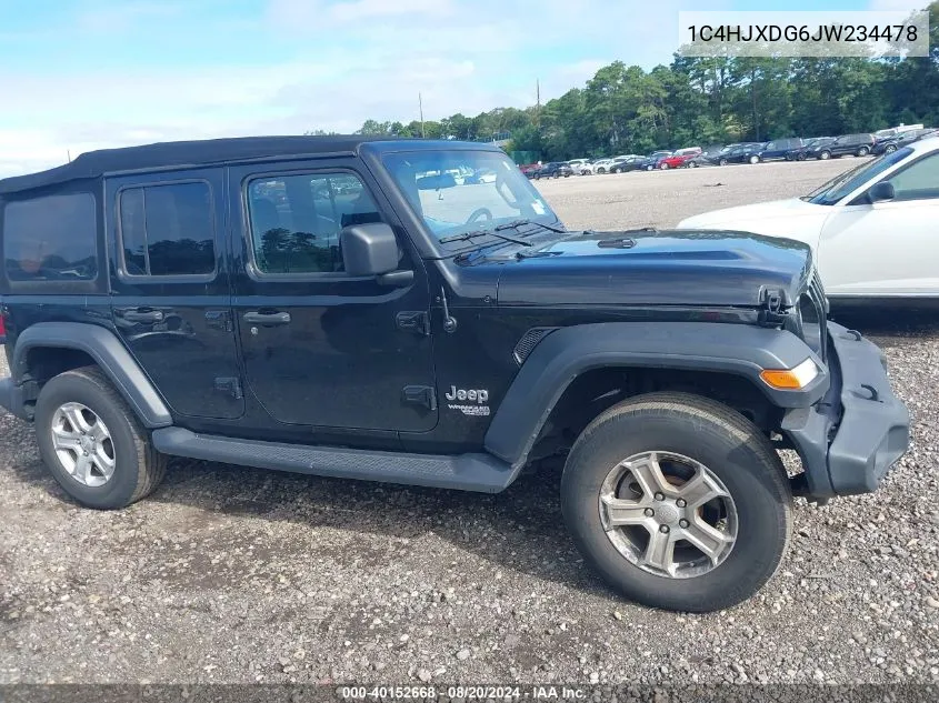 2018 Jeep Wrangler Unlimited Sport VIN: 1C4HJXDG6JW234478 Lot: 40152668