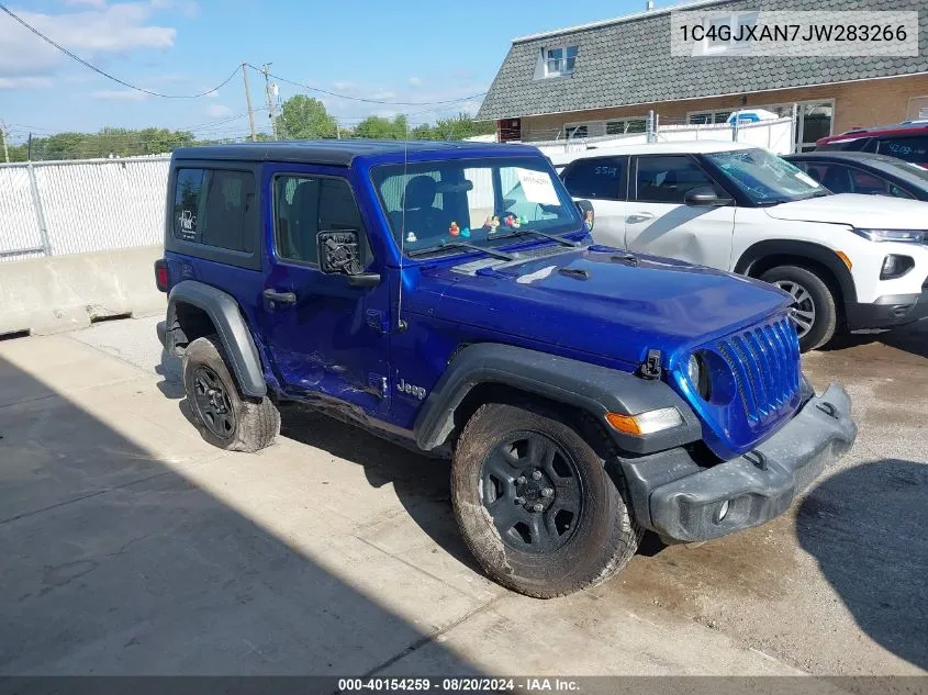 1C4GJXAN7JW283266 2018 Jeep Wrangler Sport