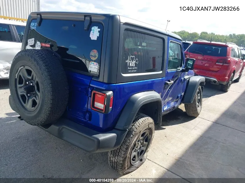 1C4GJXAN7JW283266 2018 Jeep Wrangler Sport