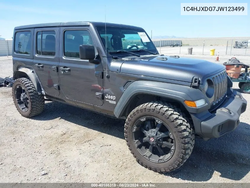 1C4HJXDG7JW123499 2018 Jeep Wrangler Unlimited Sport S 4X4