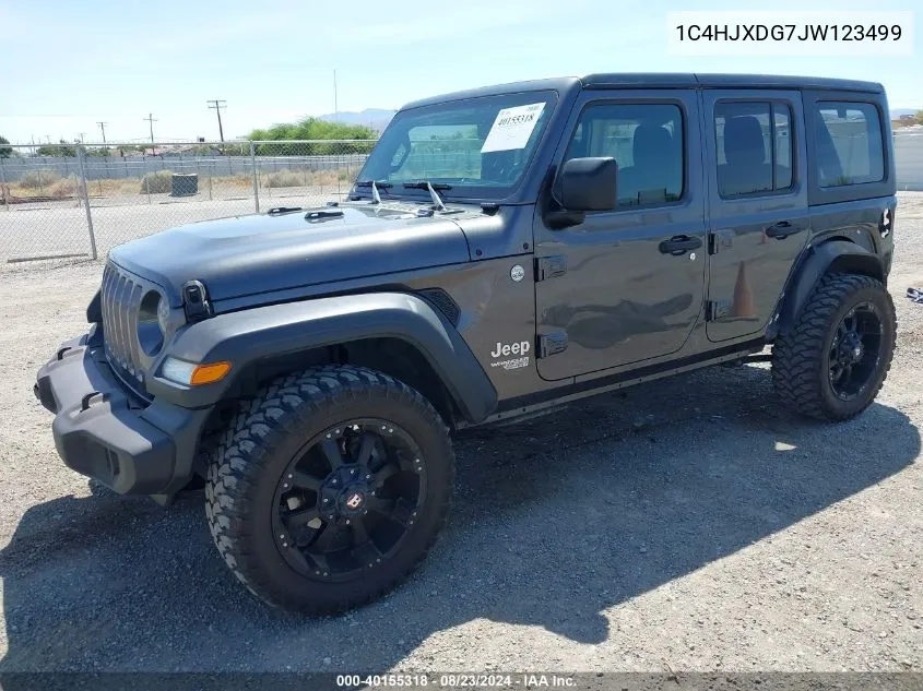 1C4HJXDG7JW123499 2018 Jeep Wrangler Unlimited Sport S 4X4