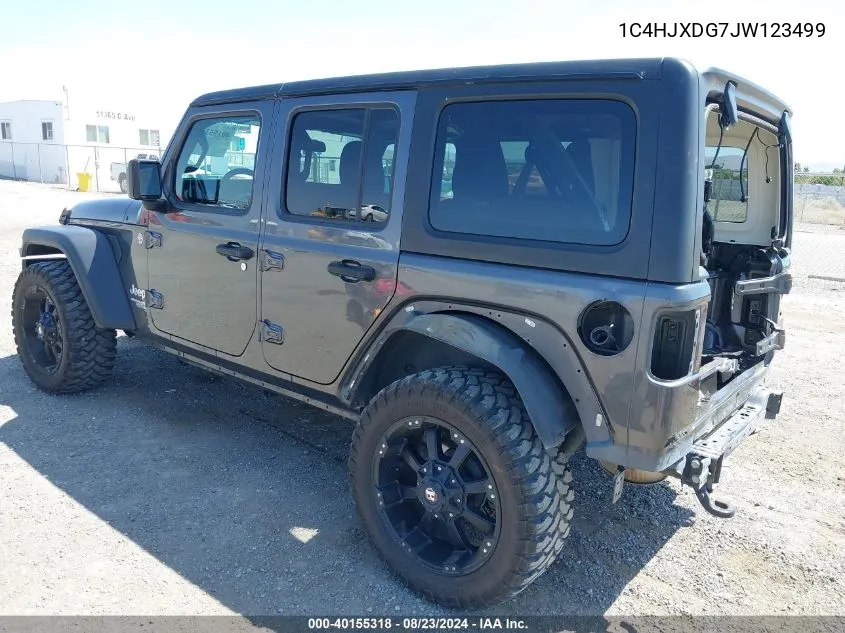 2018 Jeep Wrangler Unlimited Sport S 4X4 VIN: 1C4HJXDG7JW123499 Lot: 40155318