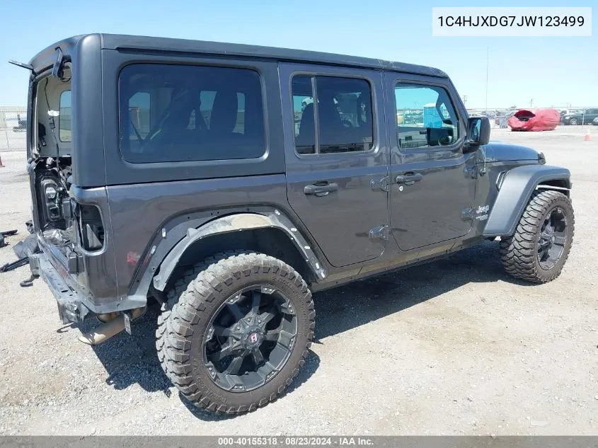 1C4HJXDG7JW123499 2018 Jeep Wrangler Unlimited Sport S 4X4