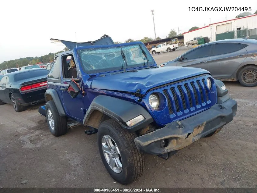 2018 Jeep Wrangler Sport S 4X4 VIN: 1C4GJXAGXJW204495 Lot: 40155451