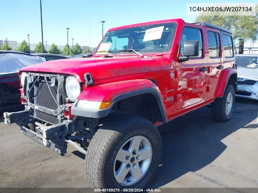 2018 Jeep Wrangler Unlimited Sahara 4X4 VIN: 1C4HJXEG6JW207134 Lot: 40159270