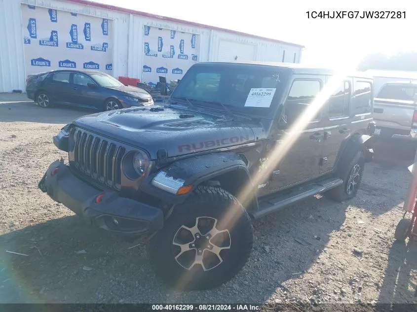 2018 Jeep Wrangler Unlimited Rubicon VIN: 1C4HJXFG7JW327281 Lot: 40162299