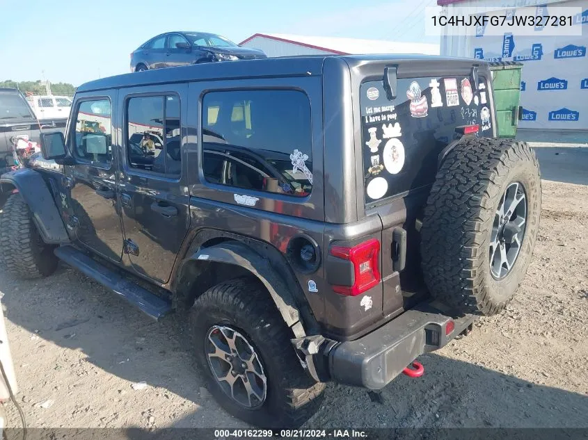 2018 Jeep Wrangler Unlimited Rubicon VIN: 1C4HJXFG7JW327281 Lot: 40162299