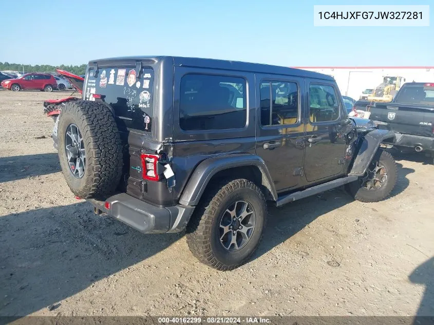 2018 Jeep Wrangler Unlimited Rubicon VIN: 1C4HJXFG7JW327281 Lot: 40162299