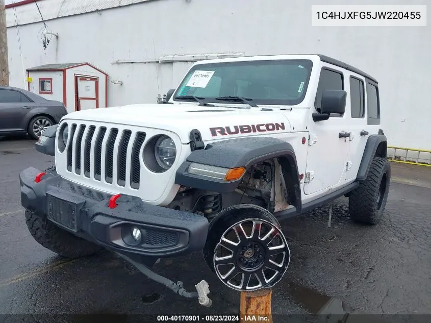 2018 Jeep Wrangler Unlimited Rubicon VIN: 1C4HJXFG5JW220455 Lot: 40170901