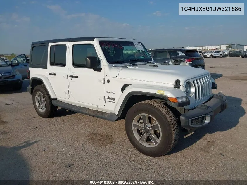 2018 Jeep Wrangler Unlimited Sahara 4X4 VIN: 1C4HJXEG1JW321686 Lot: 40183062