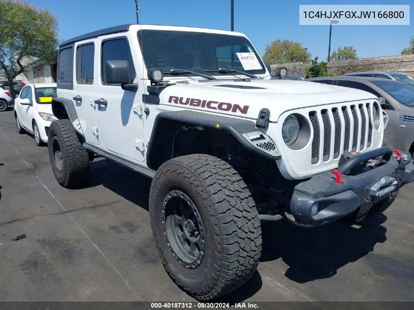 2018 Jeep Wrangler Unlimited Rubicon 4X4 VIN: 1C4HJXFGXJW166800 Lot: 40187312