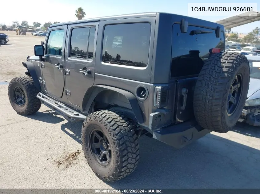 2018 Jeep Wrangler Jk Unlimited Sport S 4X4 VIN: 1C4BJWDG8JL926601 Lot: 40192184