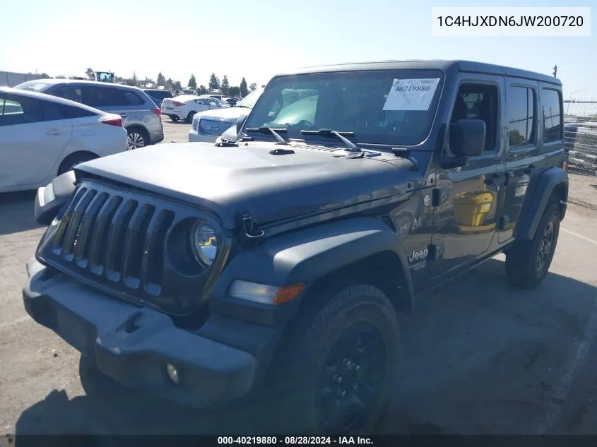 1C4HJXDN6JW200720 2018 Jeep Wrangler Unlimited Sport 4X4