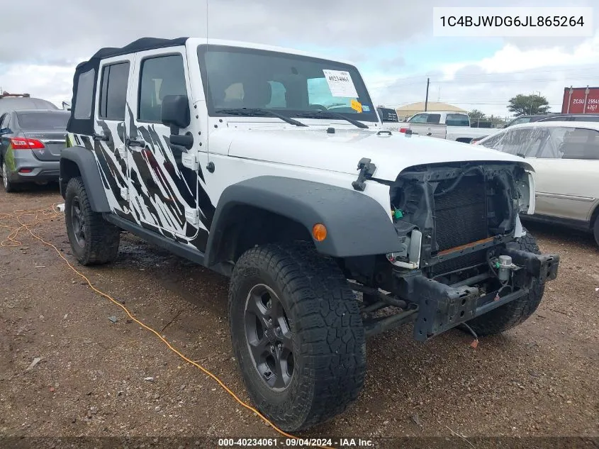 2018 Jeep Wrangler Jk Unlimited Sport 4X4 VIN: 1C4BJWDG6JL865264 Lot: 40234061