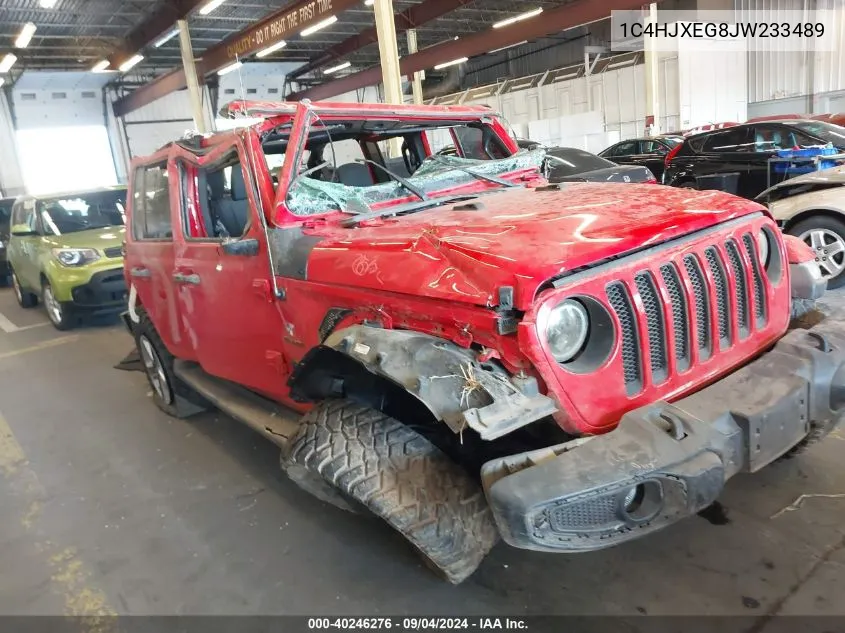 2018 Jeep Wrangler Unlimited Sahara VIN: 1C4HJXEG8JW233489 Lot: 40246276