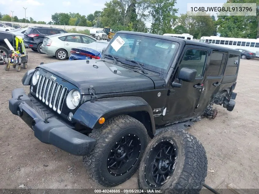 2018 Jeep Wrangler Jk Unlimited Sahara VIN: 1C4BJWEG8JL913796 Lot: 40248685