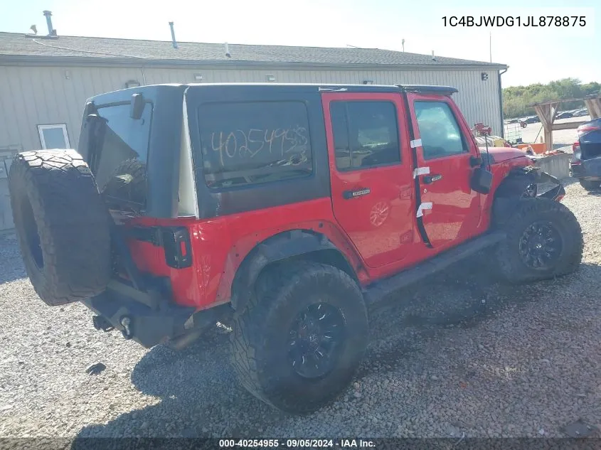 2018 Jeep Wrangler Jk Unlimited Sport VIN: 1C4BJWDG1JL878875 Lot: 40254955