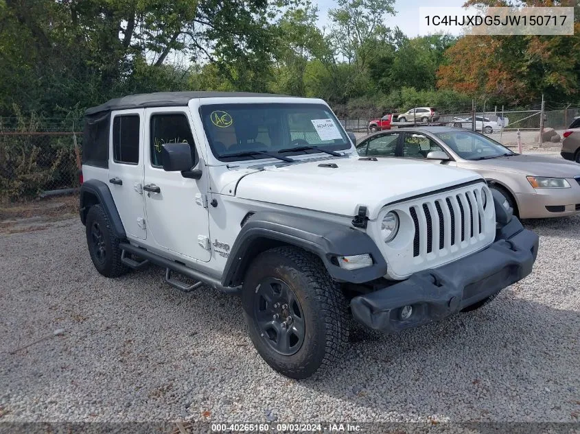 2018 Jeep Wrangler Unlimited Sport 4X4 VIN: 1C4HJXDG5JW150717 Lot: 40265160