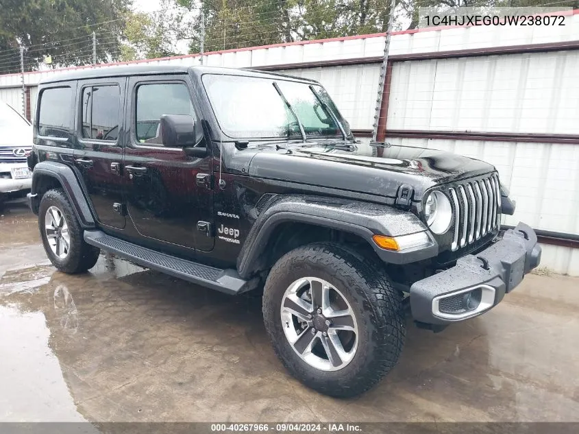 2018 Jeep Wrangler Unlimited Sahara 4X4 VIN: 1C4HJXEG0JW238072 Lot: 40267966