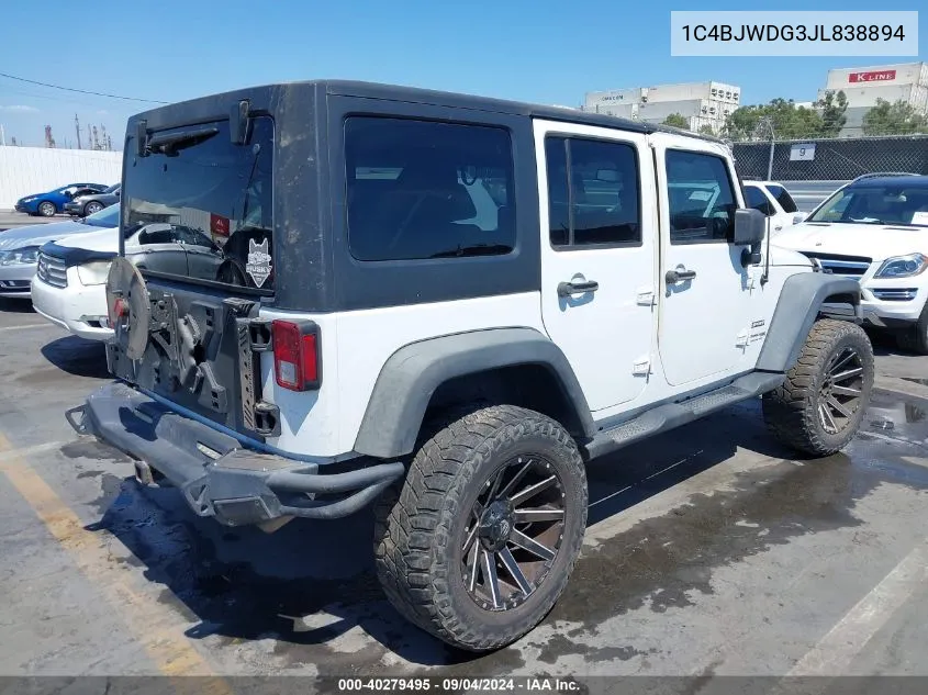 1C4BJWDG3JL838894 2018 Jeep Wrangler Jk Unlimited Sport S 4X4