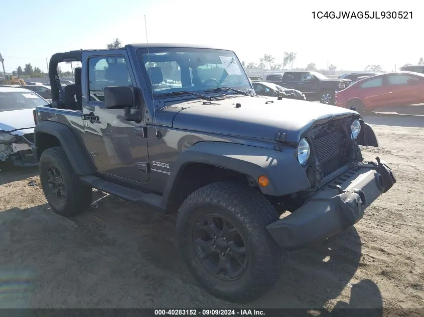 2018 Jeep Wrangler Jk Sport S 4X4 VIN: 1C4GJWAG5JL930521 Lot: 40283152