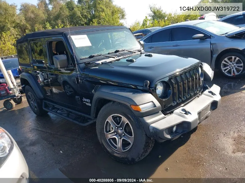 2018 Jeep Wrangler Unlimited Sport S 4X4 VIN: 1C4HJXDG0JW319722 Lot: 40288805