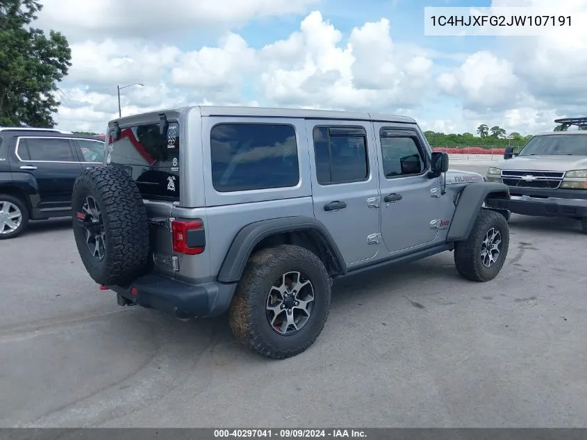 2018 Jeep Wrangler Unlimited Rubicon 4X4 VIN: 1C4HJXFG2JW107191 Lot: 40297041