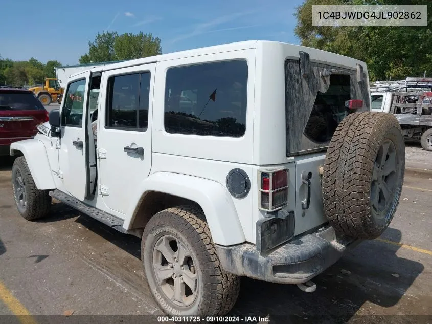 2018 Jeep Wrangler Jk Unlimited Sport VIN: 1C4BJWDG4JL902862 Lot: 40311725