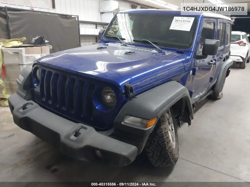 1C4HJXDG4JW186978 2018 Jeep Wrangler Unlimited Sport S 4X4