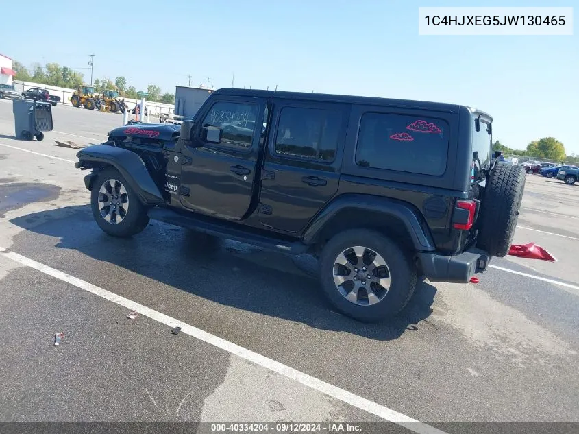 2018 Jeep Wrangler Unlimited Sahara VIN: 1C4HJXEG5JW130465 Lot: 40334204