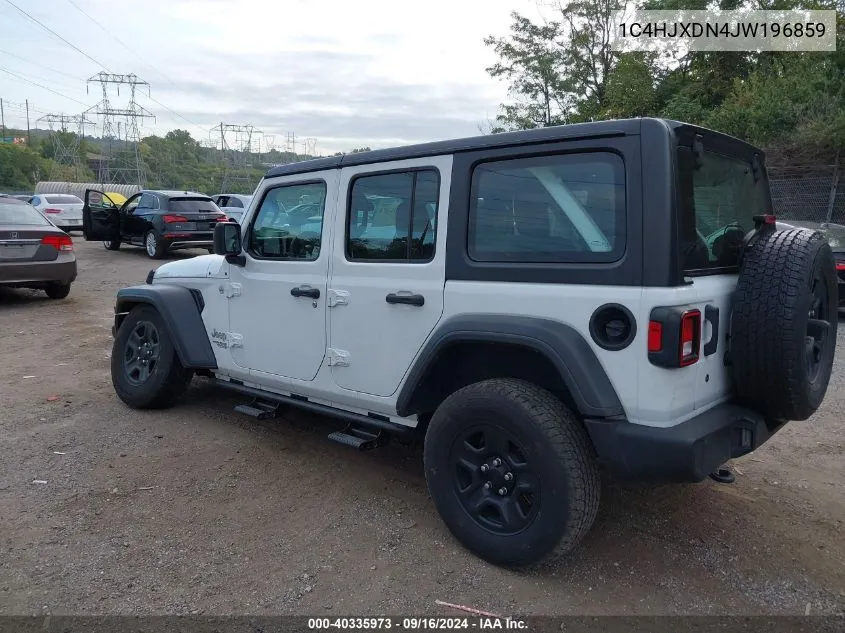 1C4HJXDN4JW196859 2018 Jeep Wrangler Unlimited Sport