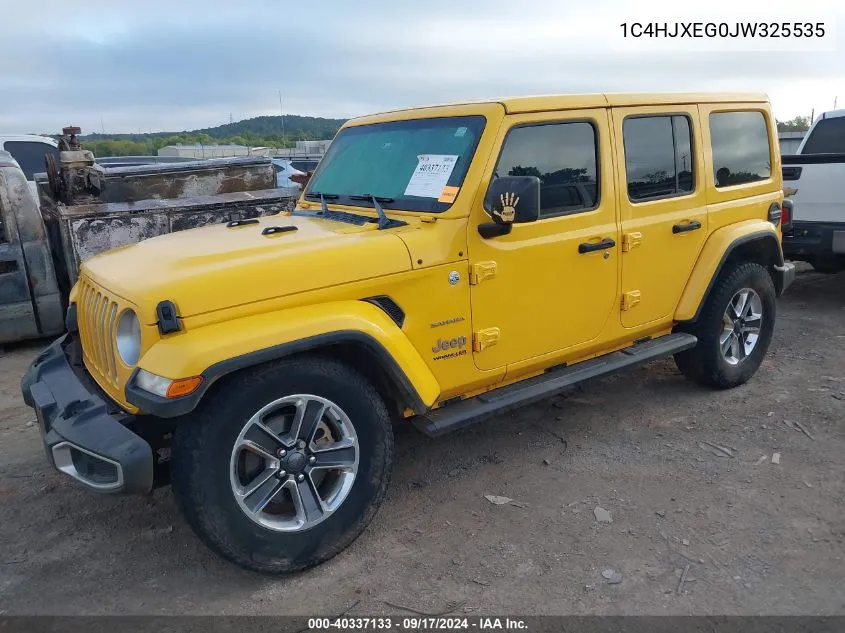 2018 Jeep Wrangler Unlimited Sahara 4X4 VIN: 1C4HJXEG0JW325535 Lot: 40337133