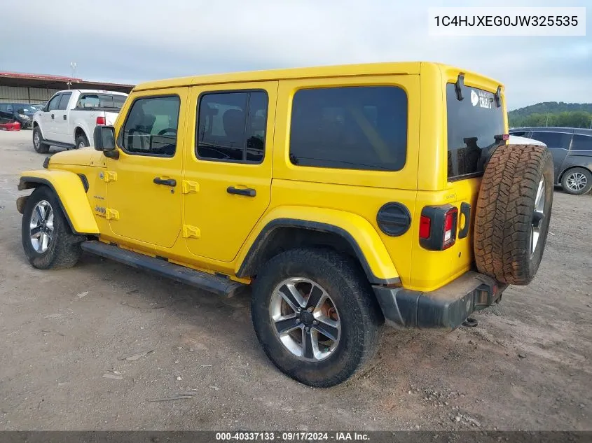 2018 Jeep Wrangler Unlimited Sahara 4X4 VIN: 1C4HJXEG0JW325535 Lot: 40337133