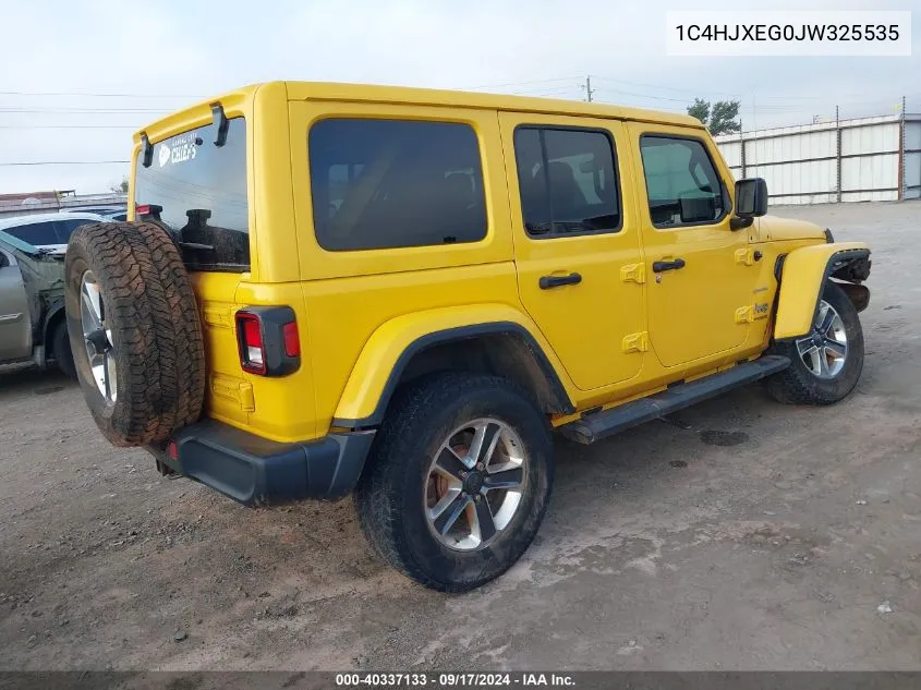 2018 Jeep Wrangler Unlimited Sahara 4X4 VIN: 1C4HJXEG0JW325535 Lot: 40337133