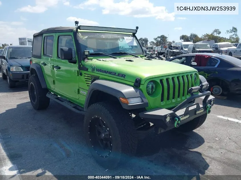 2018 Jeep Wrangler Unlimited Sport S 4X4 VIN: 1C4HJXDN3JW253939 Lot: 40344091