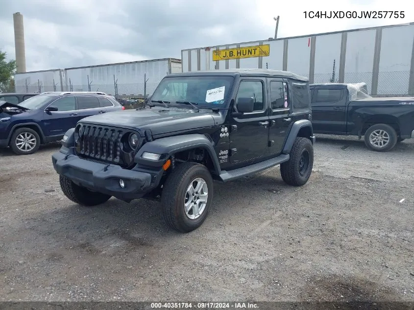 1C4HJXDG0JW257755 2018 Jeep Wrangler Unlimited Sport S 4X4