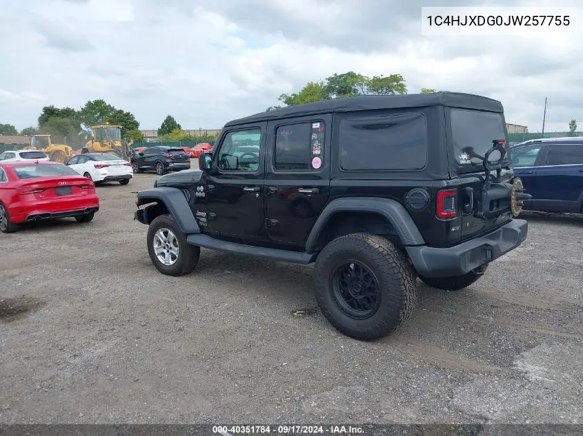 1C4HJXDG0JW257755 2018 Jeep Wrangler Unlimited Sport S 4X4